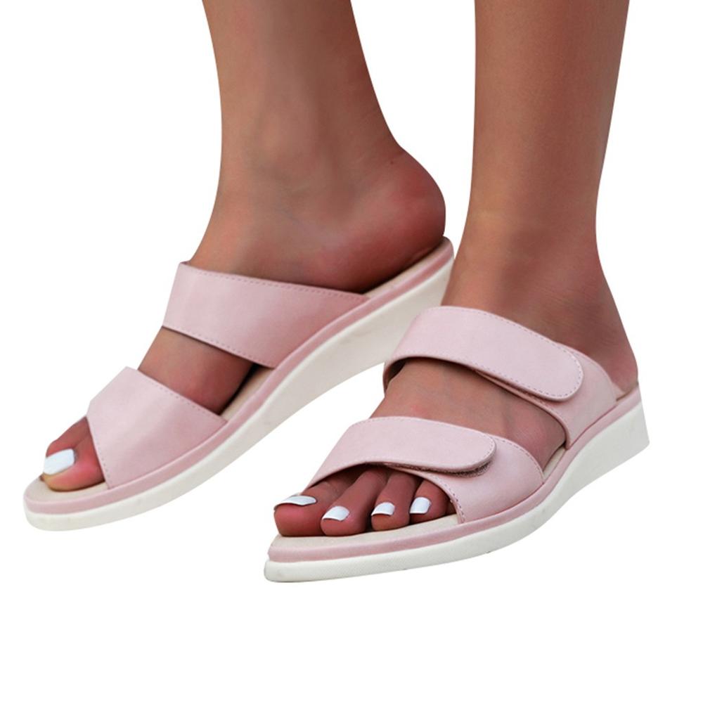Beyarnesummer kvinnor mjuk rosett stativ flip flops fritidsskor gladiator sneakers låga romerska skor  l023