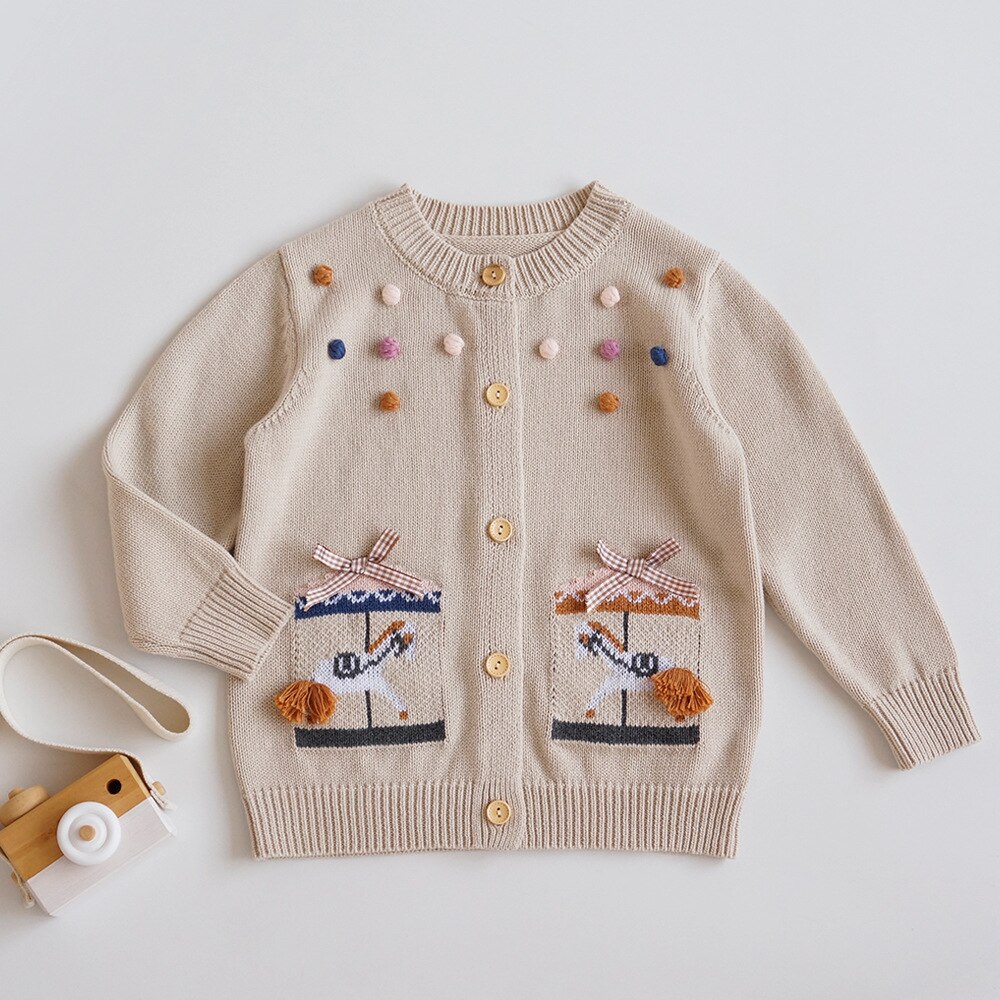 2021 nuovi bambini autunnali bambini maglioni lavorati a maglia ricamo cartone animato cappotti maglione Cardigan per bambini in stile coreano