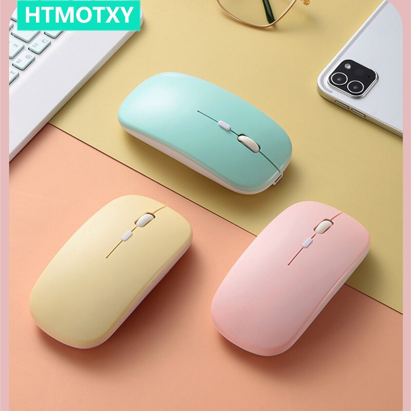 HTMOTXY Candy Wireless Mouse For iPad Pro 10.9 11 Air 4 Rechargeable Bluetooth Mause For Pc Windows Android Tablet Macbook Phone