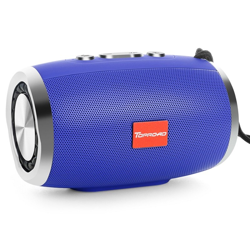 TOPROAD Portable Bluetooth Speaker Draadloze Kolom Stereo Speakers Ondersteuning TF FM Radio Mic AUX Luidspreker voor Computer Telefoon: blue speaker