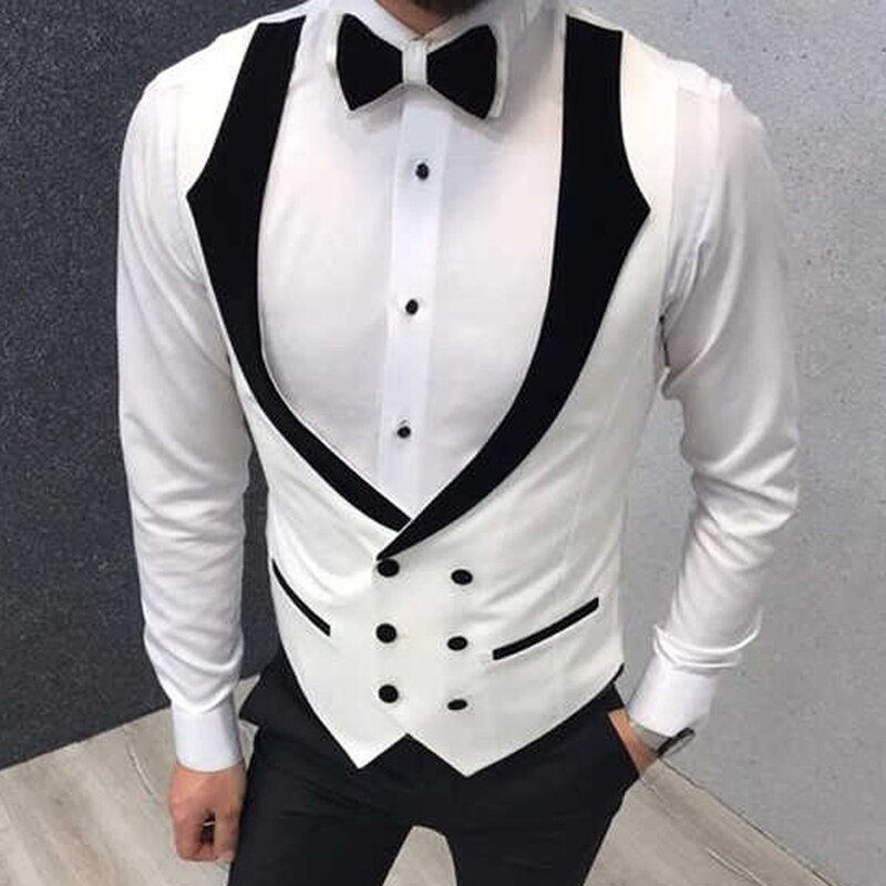Perfect Royal Blue Slim Fit Double Breasted Solid Color Men's Suit Vest main image 1