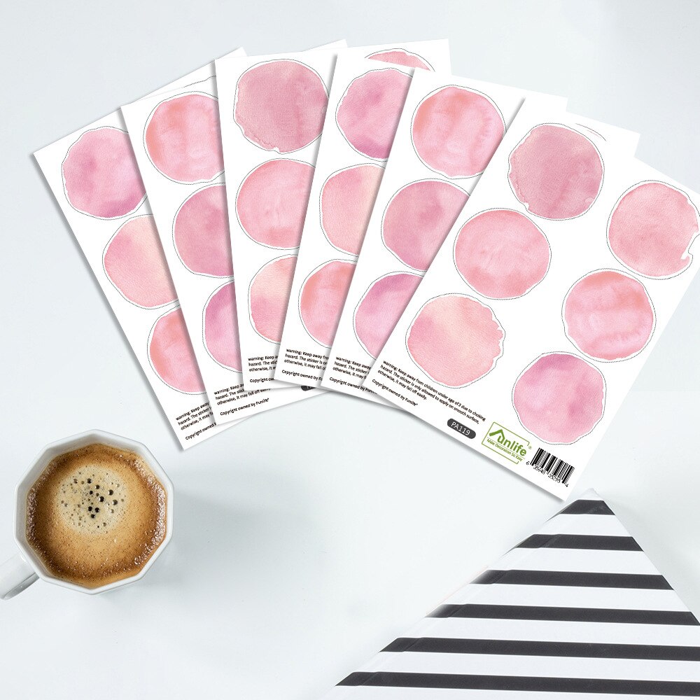 36 stuks/set aquarel stippen muurstickers kinderkamer babykamer woondecoratie babykamer muurstickers muurstickers behang