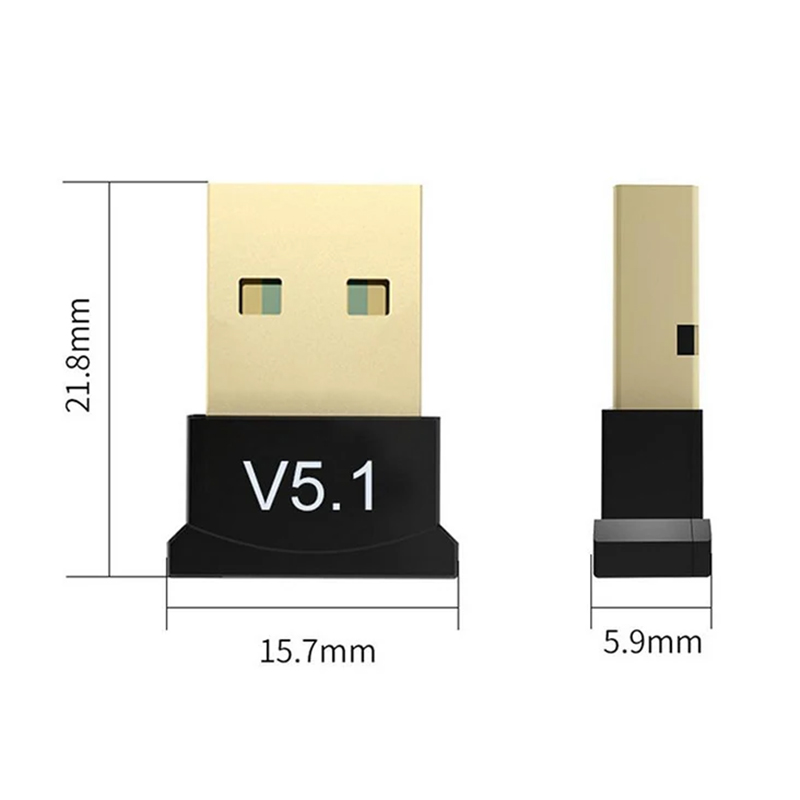 Mini usb bluetooth 5.1 dongle adapter för pc laptop mus tangentbord surfplatta telefon skrivare spelhögtalare trådlös sändare mottagare: Default Title
