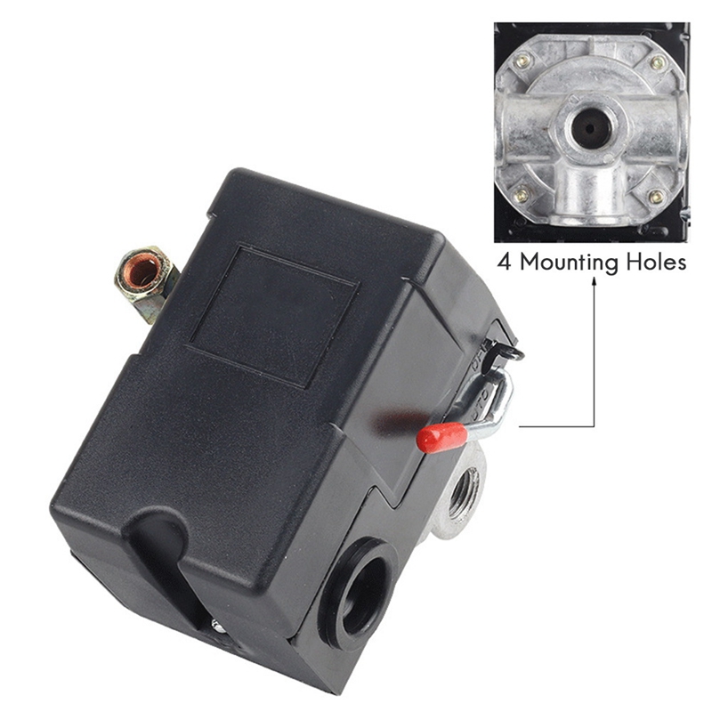 Air Compressor Pressure Switch Air Compressor Switch 90-120PSI 4 Port Safety Valve Air Compressor