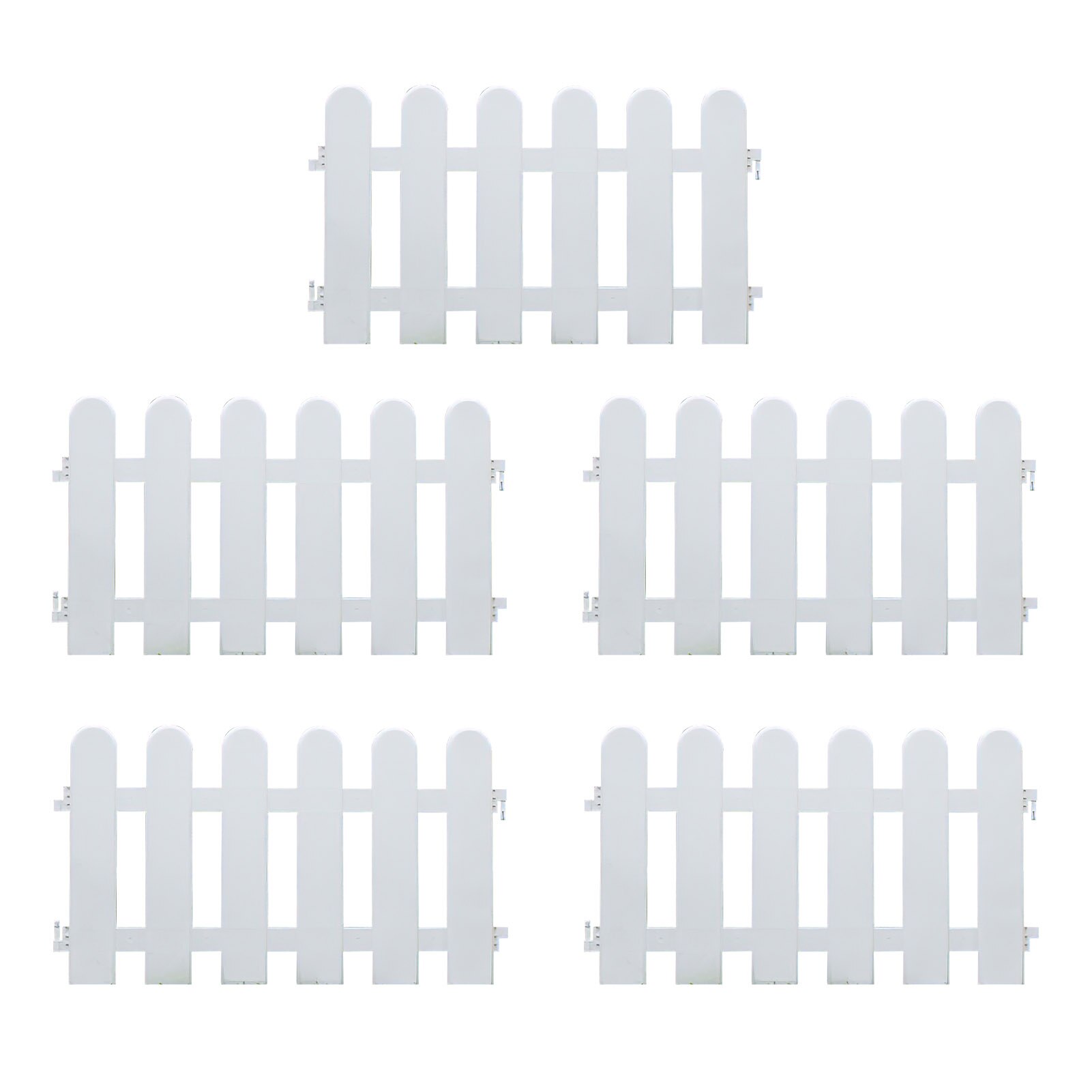 5PCS Garden Picket Fence Plastic Detachable Courtyard Indoor Garden Fence Lawn Wedding Garden Decoration Vegetable Small Fence