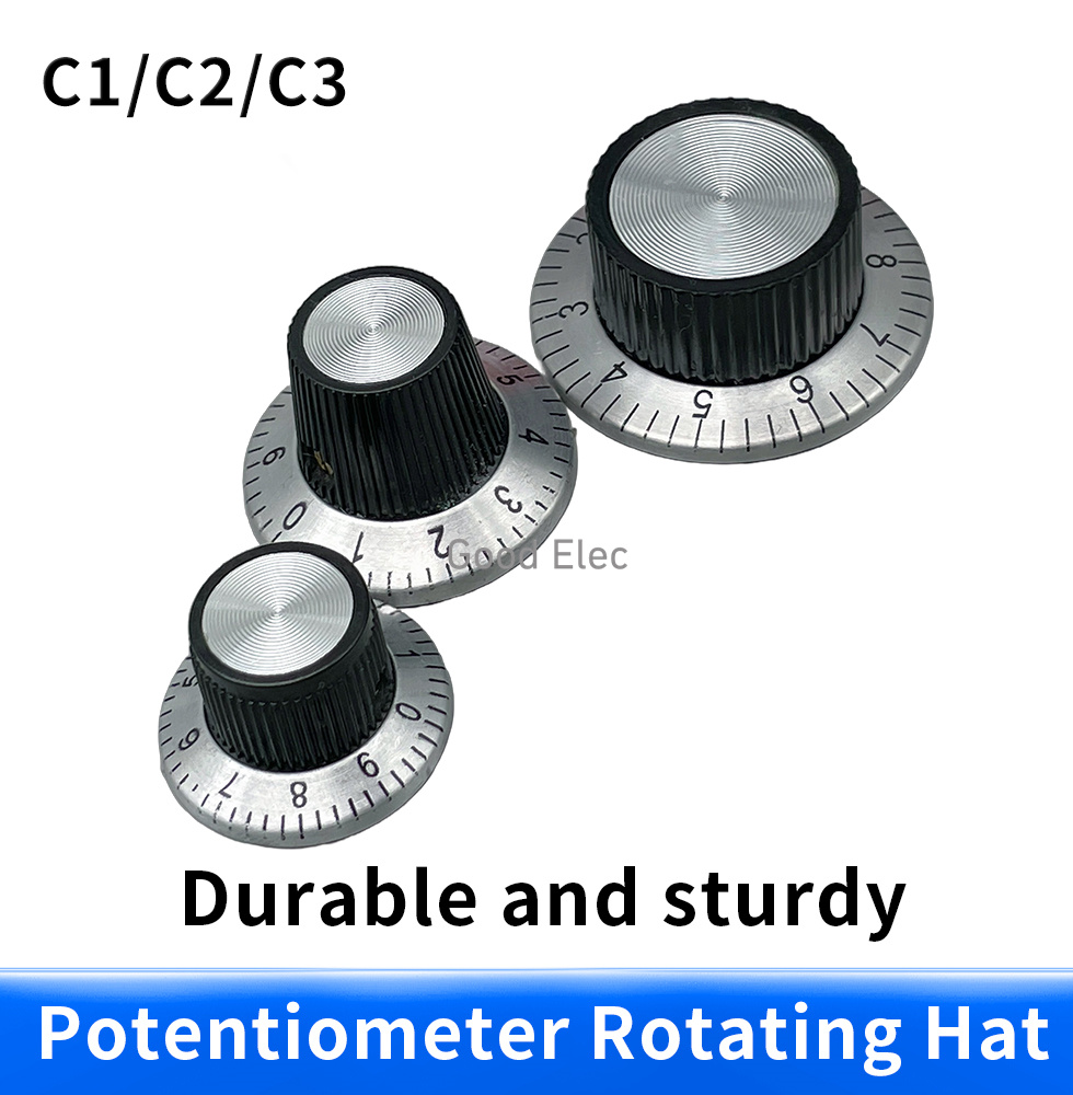 Potentiometer, vred, urtavla, aluminiumvred, digital vred ,37 mm x 15mm, hög 6.0mm innerdiameter