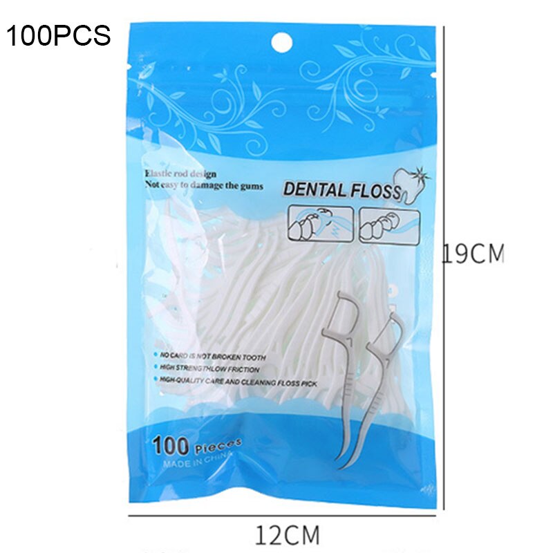 50/100Pcs Dental Floss Interdentale Borstel Tanden Stick Tandenstokers Tand Draad Floss Voor Oral Care Beauty Tools HG99: 100pcs