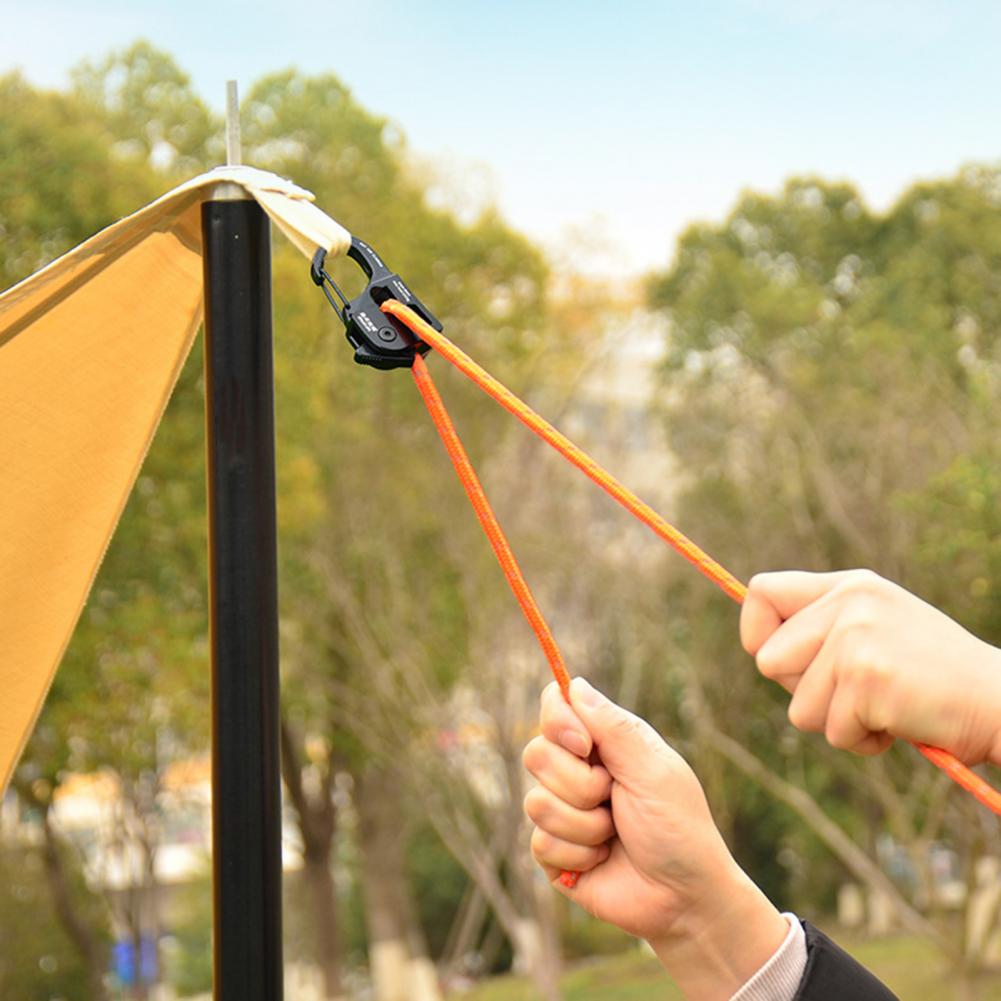 Accesorios de acampada, tensor de cuerda de tienda de campaña de aleación de aluminio duradero para equipo de Camping portátil ligero, fuerte para exteriores
