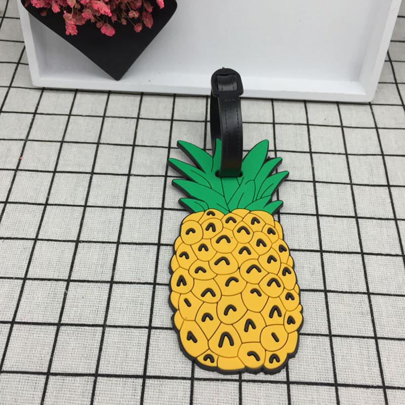 Fruit Koffer Bagagelabel Ananas Id Adres Holder Watermeloen Bagage Label Aardbei Banaan Silicagel Reizen Accessoires: pineapple