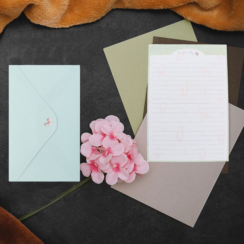 54pcs Lovely Smooth Letter Paper Envelope Set Letter Writing Paper for Blessings