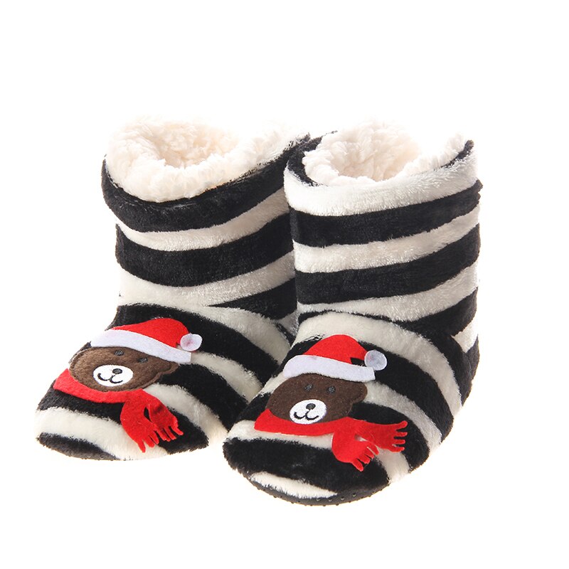 Mntrerm Kids Meisjes Jongens Kerst Sneeuwvlok Slipper Schoenen Critter Kids Bootie Slipper Winter Huis Boot Sokken 3-12 Jaar oude: Black / 20