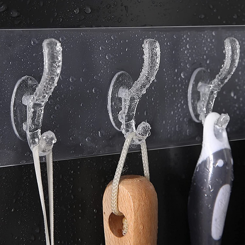 Transparante Zelfklevende Kapstok Wandmontage 3/5/6 Standaard Haken Muur Kapstok Hangers Voor Badkamer Keuken Closet organizer