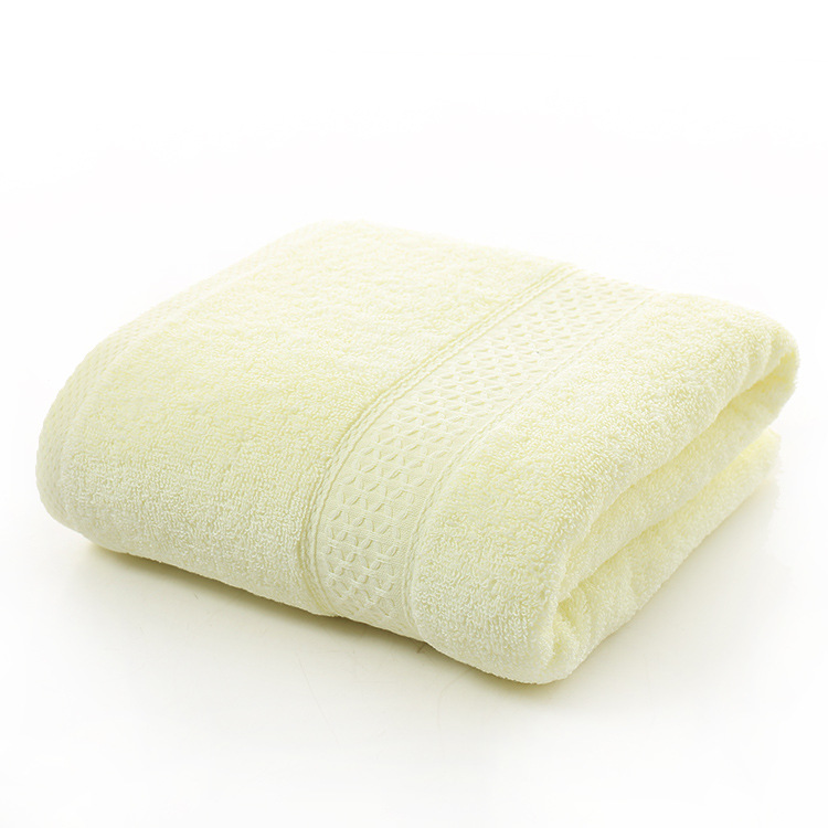 Badhanddoek Plain Japanse Puur Katoen 70*140Cm Zachte Vierkante Handdoek Badkamer Dubbele Handdoek Dik Haar Handdoek Machine wasbaar: Yellow
