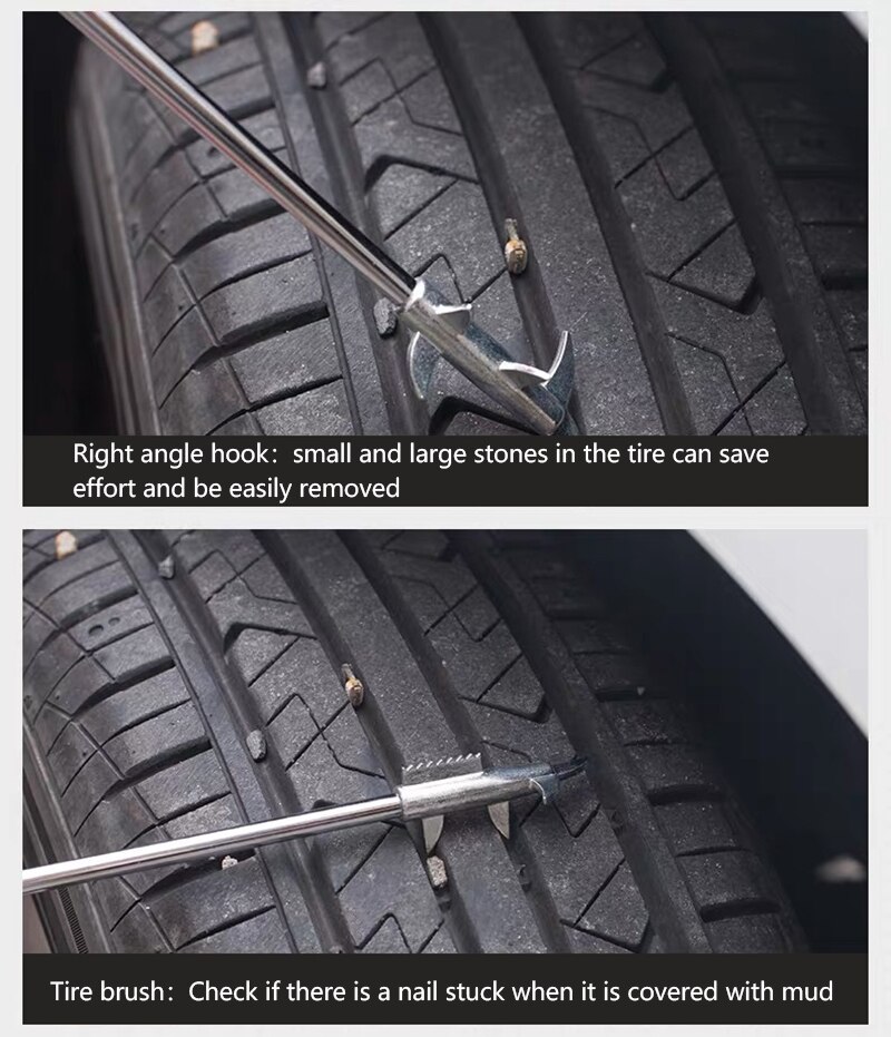 Autoband steenreiniger groef gebroken steen verwijderaar bandenreinigingshaak bandenreinigingsgereedschap