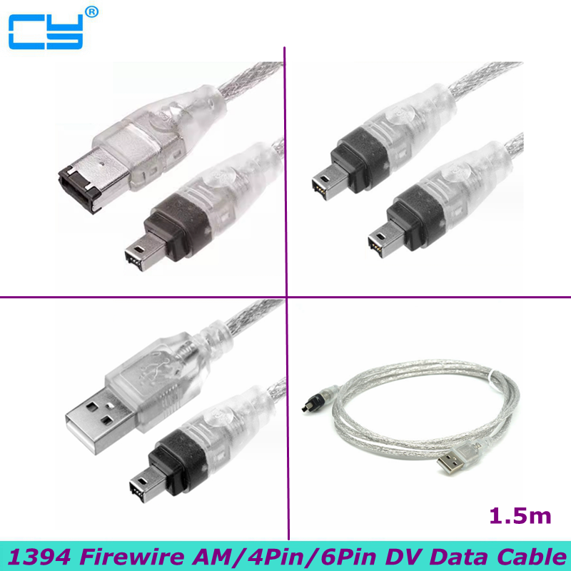 Høyhastighets for dv-kameraer ieee 1394 firewire-kabel usb 2.0 to 4- pins og 4- pins  to 6- pins og 4- pins  to 4- pins ilink ieee 1394b- kabel