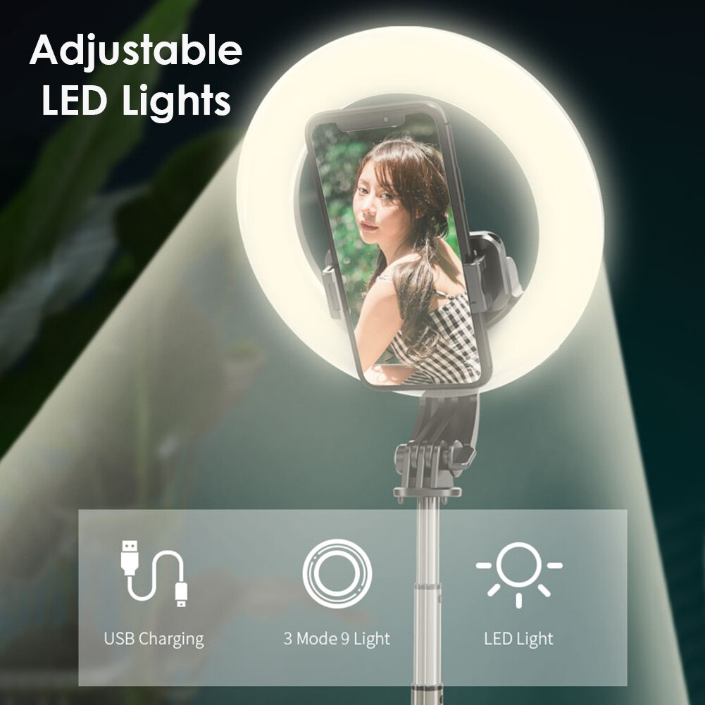 Portable 5 inch LED Selfie Ring Light Phone Photography Video Lamp with Bluetooth Shutter Remote for Live Meeting Live Class