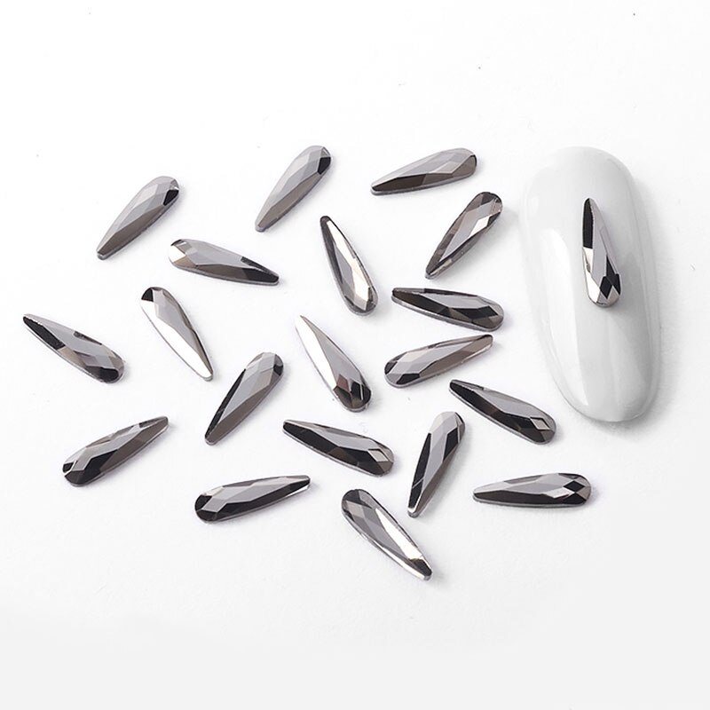 10 Uds. Crystal AB colorida gota de agua arte de uñas diamantes de imitación súper brillante 3D uñas arte en las uñas con piedras decoración gemas DIY manicura: 1156