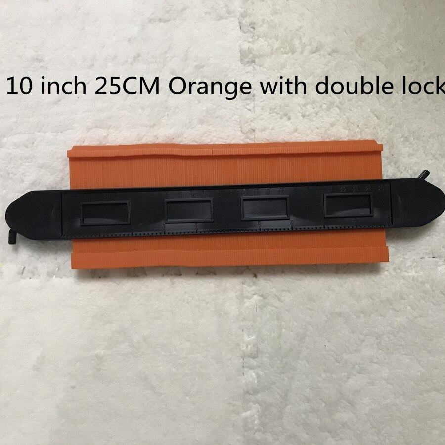 Contour Copy Gauge Contour With Lock 5/10inch Gauge Duplicator Contour Scale Template Wood Marking Tools Tiling Measuring Ruler: orange 25cm lock