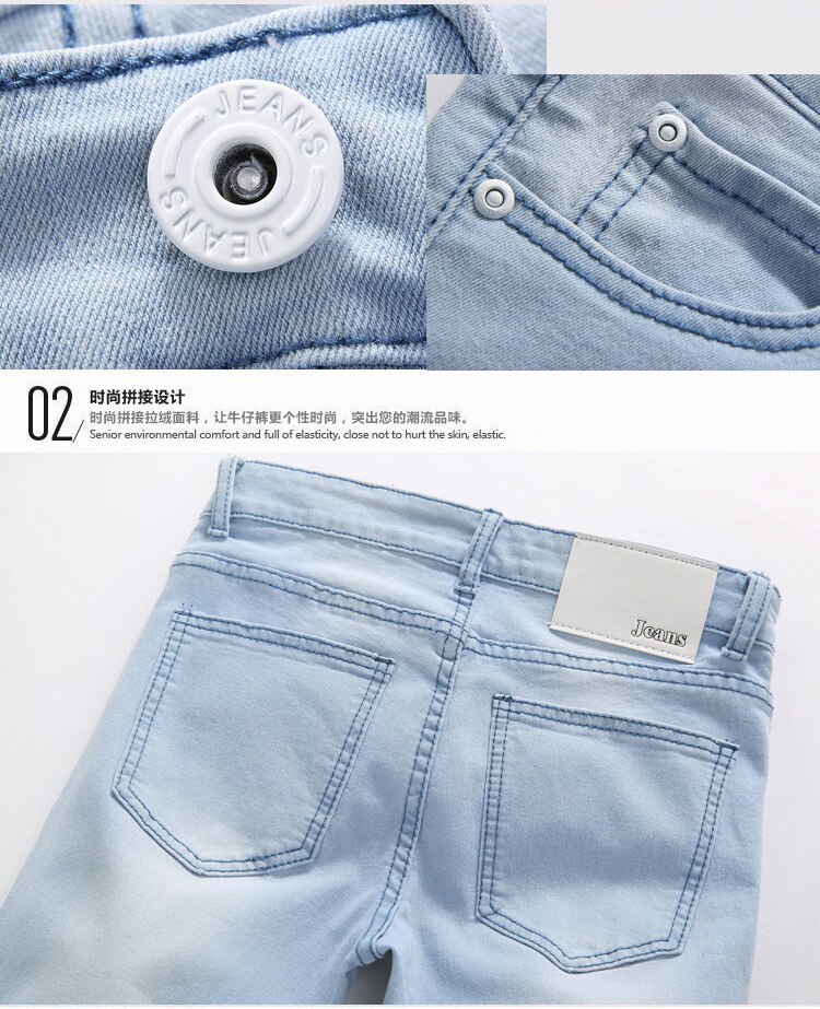 Men Skinny Jeans Good Light Blue Jeans Mens Spring Summer Slim Fit Denim Jeans Male Cotton Stretch Cowboy Trousers