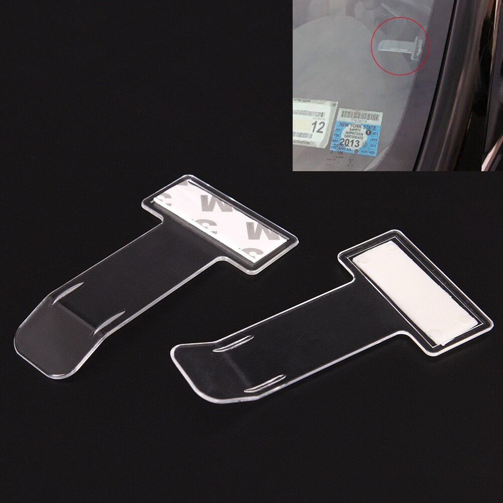 5pcs Car Vehicle Parking Ticket Permit Holder Clip Sticker Windscreen Fastener Stickers Kit Car Accessories