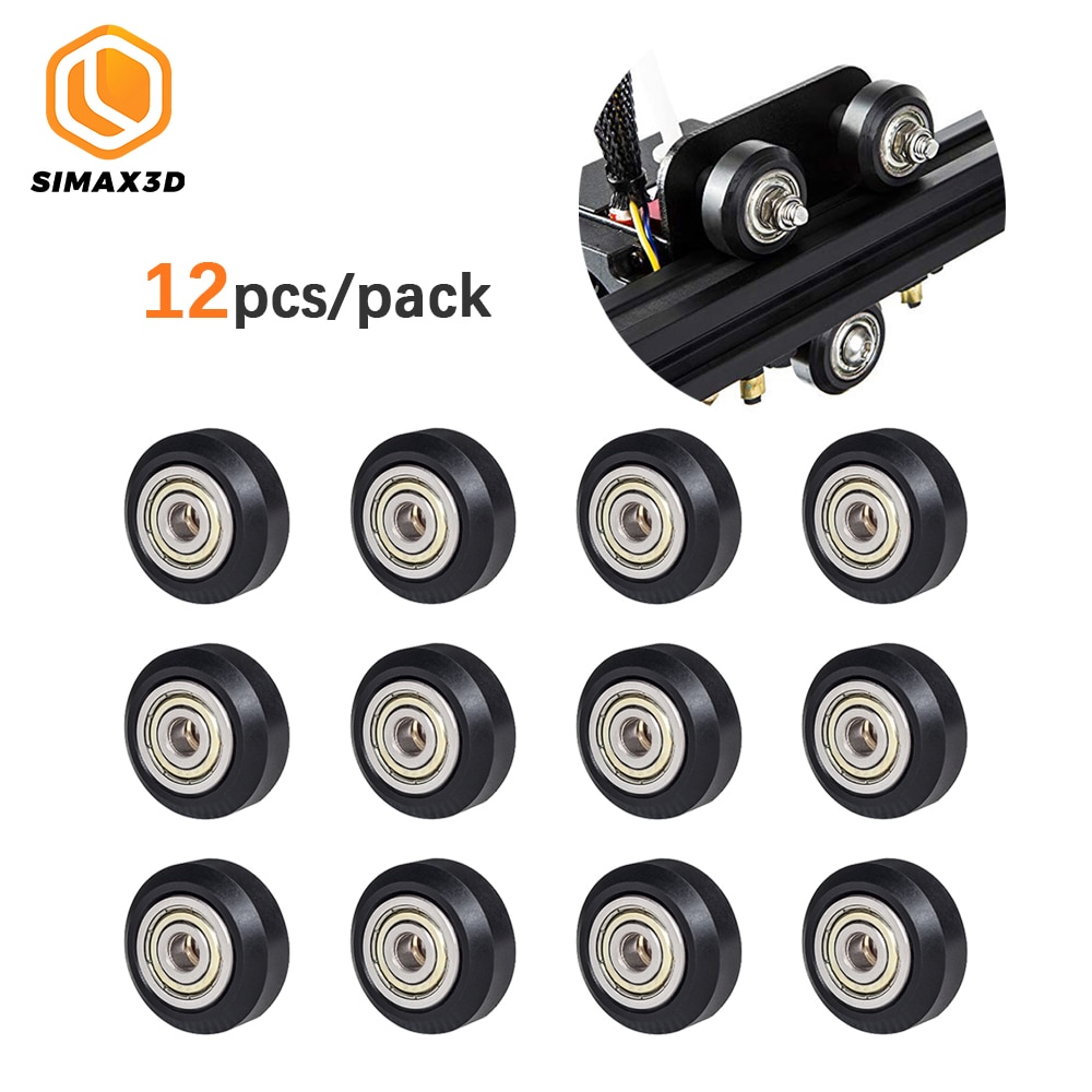 SIMAX3D 6/12pcs CNC Openbuilds Passiva Rodada Roda Roda Roda com Rolamentos de Plástico POM Perlin Roda Polia 3D peças de impressora