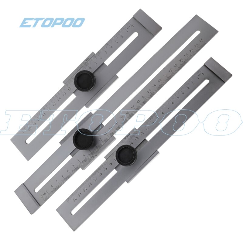 0-250/300mm industrial level Steel Marking Gauge Aluminum Alloy 170/270/370mm Scale Measure Scribing Ruler T-type Hole Ruler