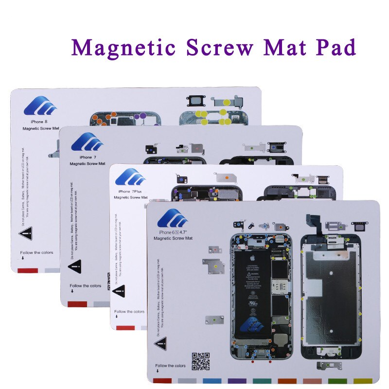 Magnetic Screw Mat For iPhone X 8 7 6S plus LCD Screen Opening Tools Repair Work Pad with Screw Location Templates