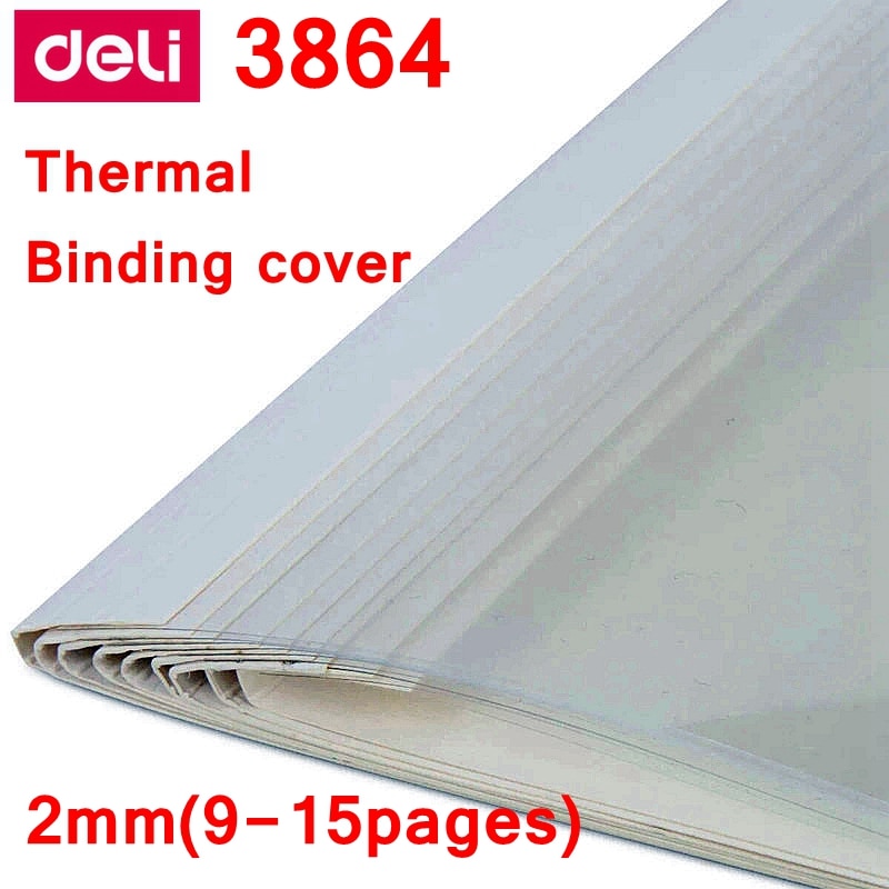 10PCS/LOT Deli 3864 thermal binding cover A4 Glue binding cover 2mm (9-15 pages) thermal binding machine cover