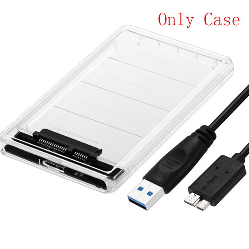 Clear 2.5" Hard Drive Enclosure SATA USB 3.0 HDD Hard Drive External Enclosure SSD Disk Box Case With LED For Win 2000/xp/7/8/10