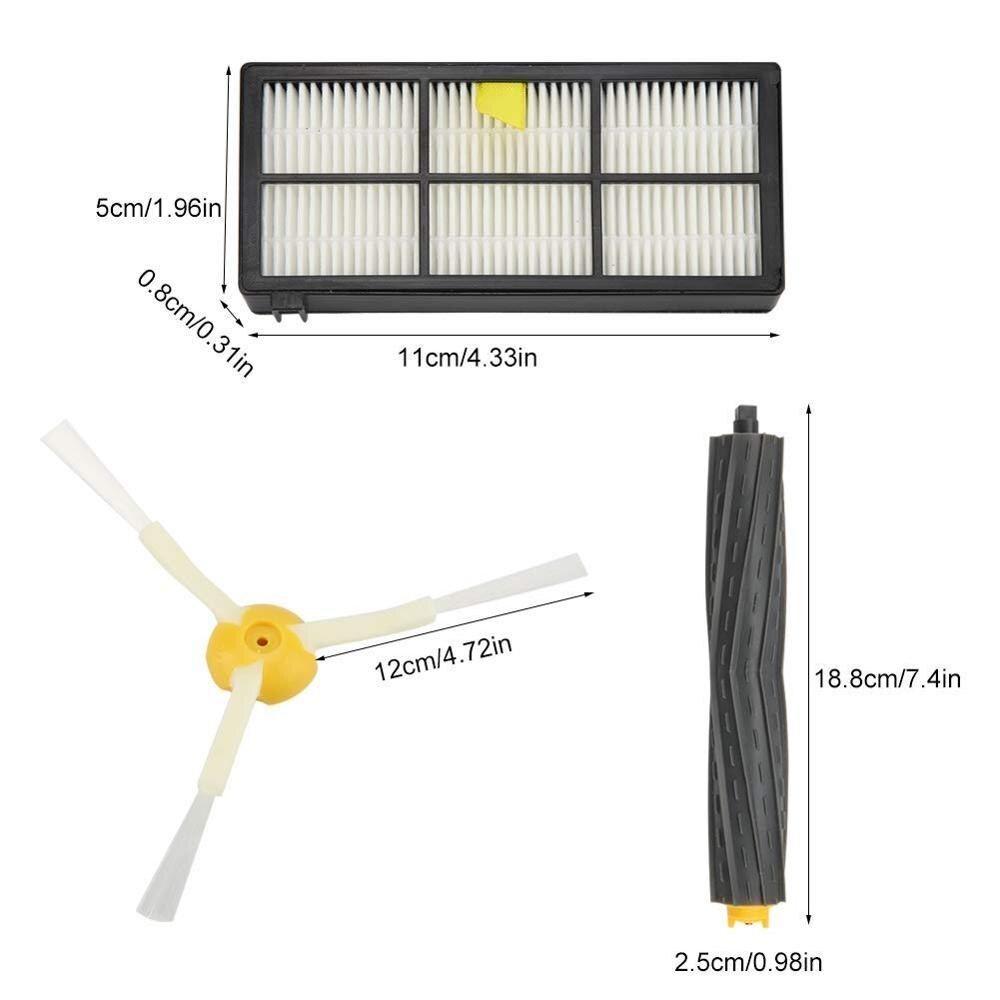 Replacement Parts for iRobot Roomba 800 900 Series 805 860 870 871 880 890 960 980 Vacuum Cleaner Roller Filters Side Brushes