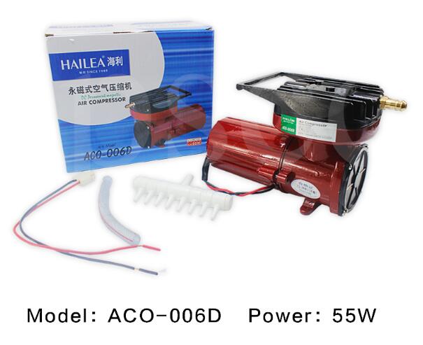 80L/min Hailea ACO-006D DC 12V Permanent Electric Magnetic Air Compressor Aquarium Fish Tank Oxygen Air Pump Hydroponics Pond: ACO-006D