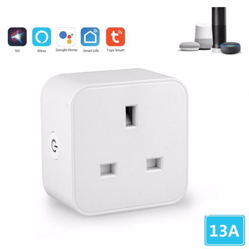 13A UK WiFi Smart Socket Plug Basic Wireless Remote Socket Adapter Power Switch Work with Echo Alexa Google Home For IOS Android