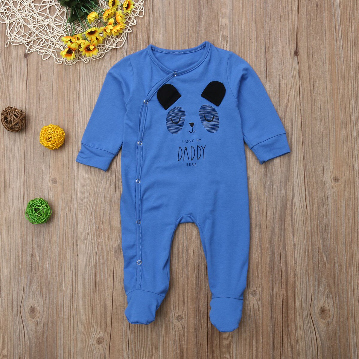 0-18Months Pasgeborene Baby Meisjes Jongens Rompertjes Met Voeten Dier Lange Mouw Gedrukt Jumpsuits