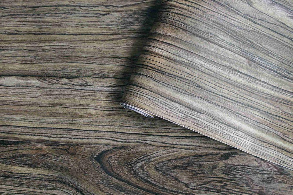 Papel tapiz de grano de madera, película de vinilo autoadhesiva para Peel And Stick para muebles, armario, estante de papel para encimera: 6mx45cm
