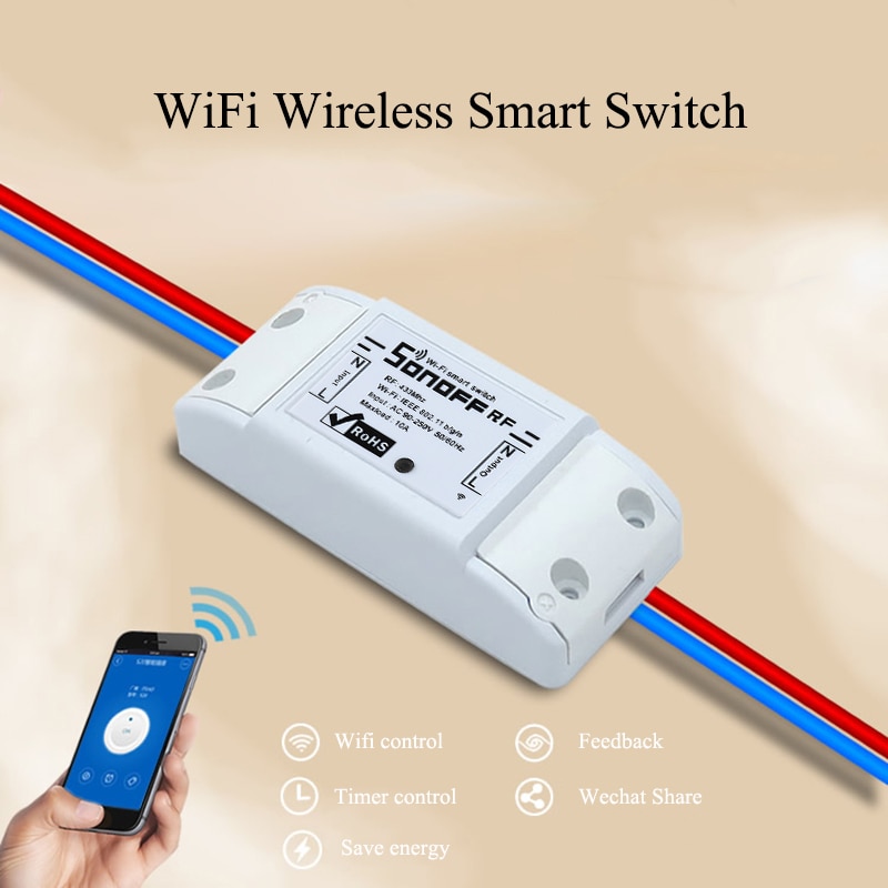 1pc Sonoff RF WiFi Smart Switch Interruptor 433Mhz RF Ontvanger Smart Home Wifi Lichtschakelaar Afstandsbediening Voor IOS Android