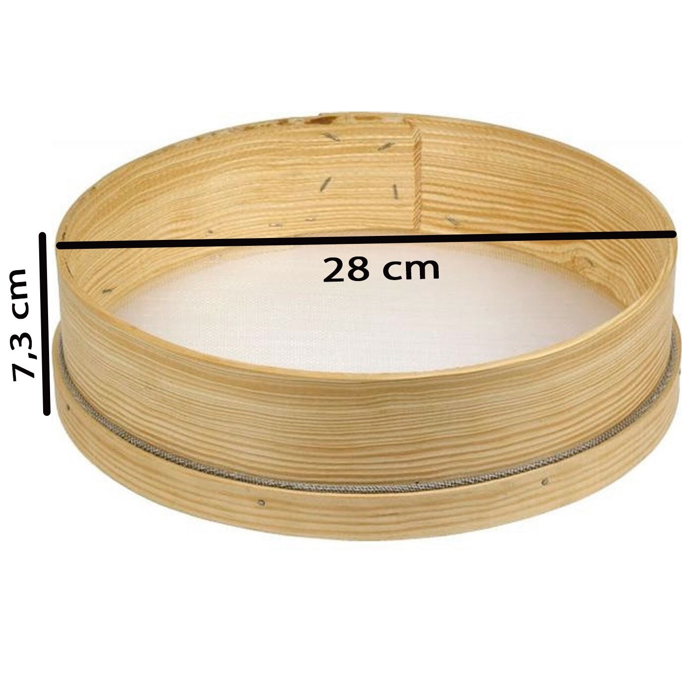 Tradineur - Tamiz de madera, malla fina, tradicional, adecuado para tamizar harina, azúcar, trigo, arena, colador para r