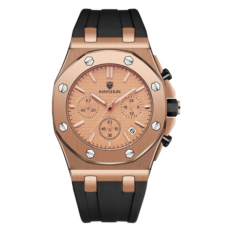 Herrklockor topp lyxmärke herr roséguld unik sportklocka herr quartz datumklocka vattentät armbandsur relogio masculino: Alternativ 3