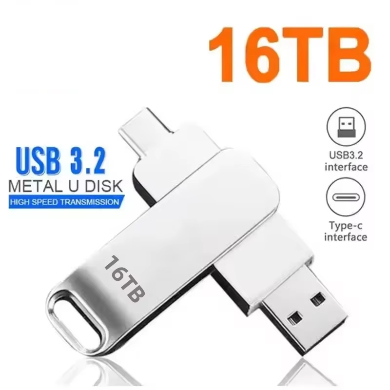 16TB USB 3.2 Flash Drives High Speed Transfer Metal Pendrive Memory card Pendrive Flash Disk Memoria Waterproof Stick