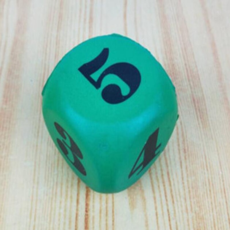 1 Stuks Foam Dot Dobbelstenen Beste Willekeurige Kleur Acryl Ronde Hoek Dobbelstenen 6 Zijdig Sterven Draagbare Tafel Games Dobbelstenen 6Cm: green