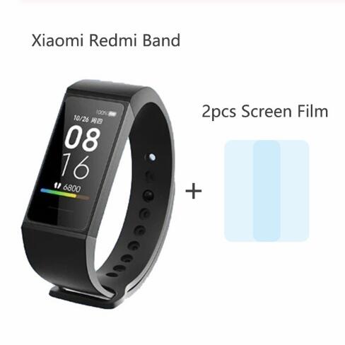 Xiaomi Redmi Band Smart Polsband Fitness Armband Meerdere Gezicht 1.08 "Kleuren Touchscreen Muziek Controle Hartslag: black add film