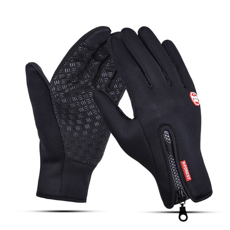 Gants de pêche doigt complet néoprène PU cuir respirant Pesca Fitness carpe accessoires de pêche gants de pêche d'hiver: Black / S