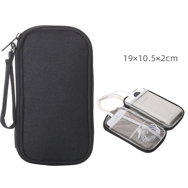 Digitale Opbergtas Travel Organizer Bag Verpakking Cubes Voor Data Kabel Power Bank Oortelefoon Oplader: Black Small