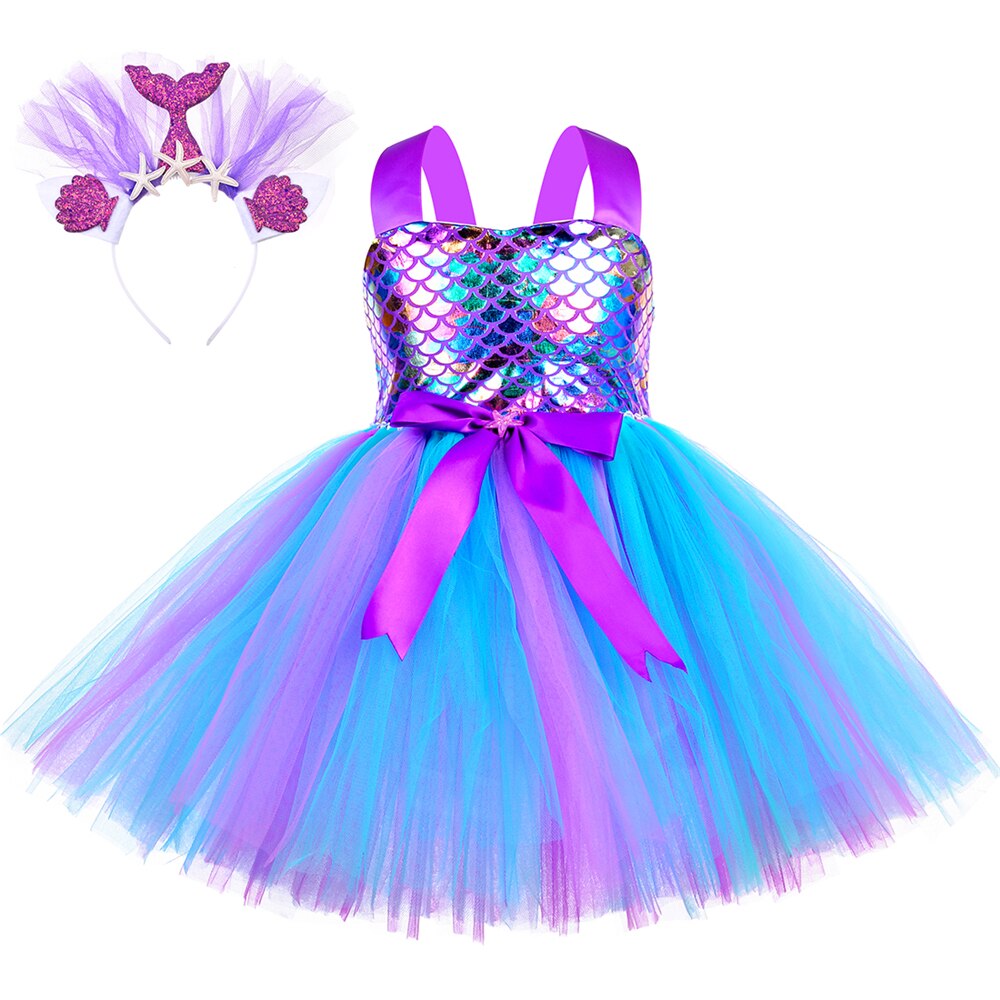 Disfraz de sirena para niña, Ropa de de cumpleaños infantil, vestidos de princesa de sirenita, disfraz de Pascua para carnaval: 24 meses