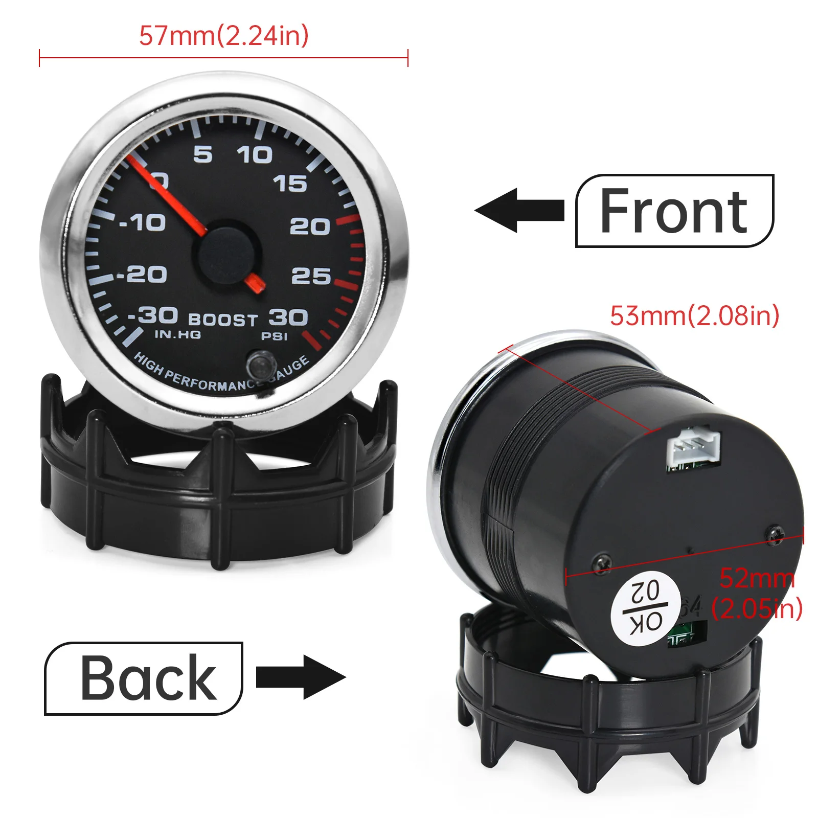 52mm Auto Tacho Meter PRM Öl Press Gauge Luft Kraftstoff Verhältnis Boost Spannung EGT Gauge Wasser Temp Öl Temp meter 7 Farbe Hintergrundbeleuchtung