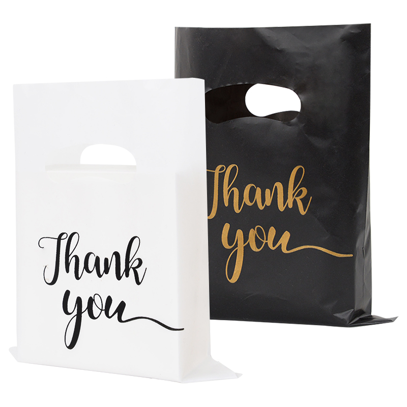 50/100pcs Thank You Bags Wedding Candy Biscuit Packaging Plastic Bag Birthday Party For Guests Small Business Supplies