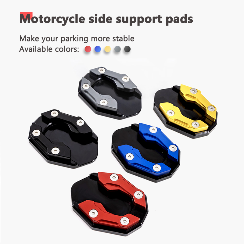 SEAMETAL-cubierta de soporte lateral para motocicleta, soporte de aleación de aluminio para motocicleta, almohadilla Universal para extensión de pie de bicicleta, accesorios de soporte