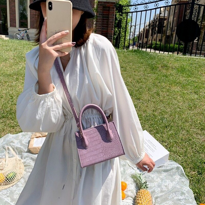 Krokodil Patroon Pu Lederen Crossbody Tassen Voor Vrouwen Keten Vrouwelijke Schoudertas Handtassen Mini Portemonnees Reizen Cross Body Bag