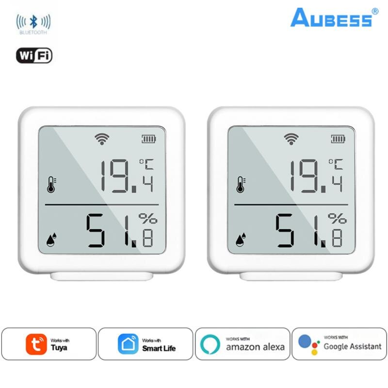 TUYA WiFi Temperature And Humidity Sensor Temperature Humidity Monitor Smart Home Automation Work With Alexa Google Home: 2pcs