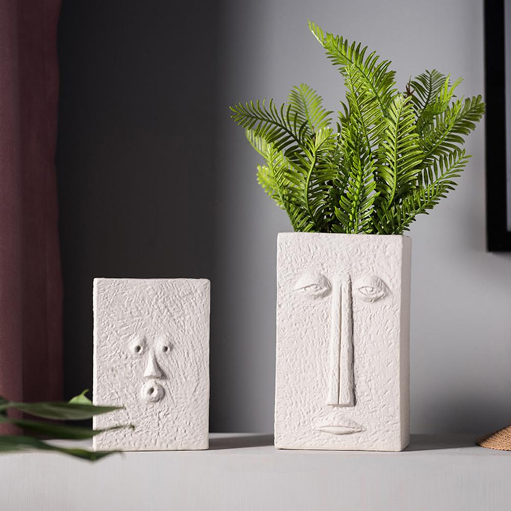Menselijk Gezicht Uitdrukking Planten Pot Vaas Planter Home Office Desktop Decor