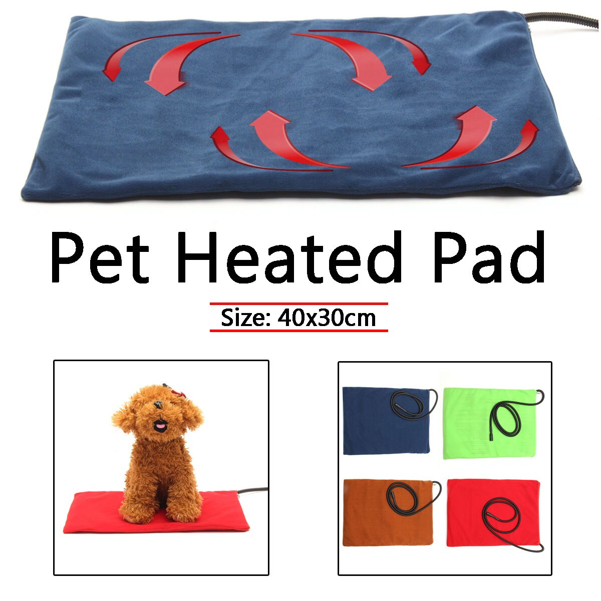 12V Haustier Heizkissen Elektrische Heizung Pad für Katzen und Hunde Wasserdicht Erwärmung matt Tiere Bett Heizung matt Heizung Pad